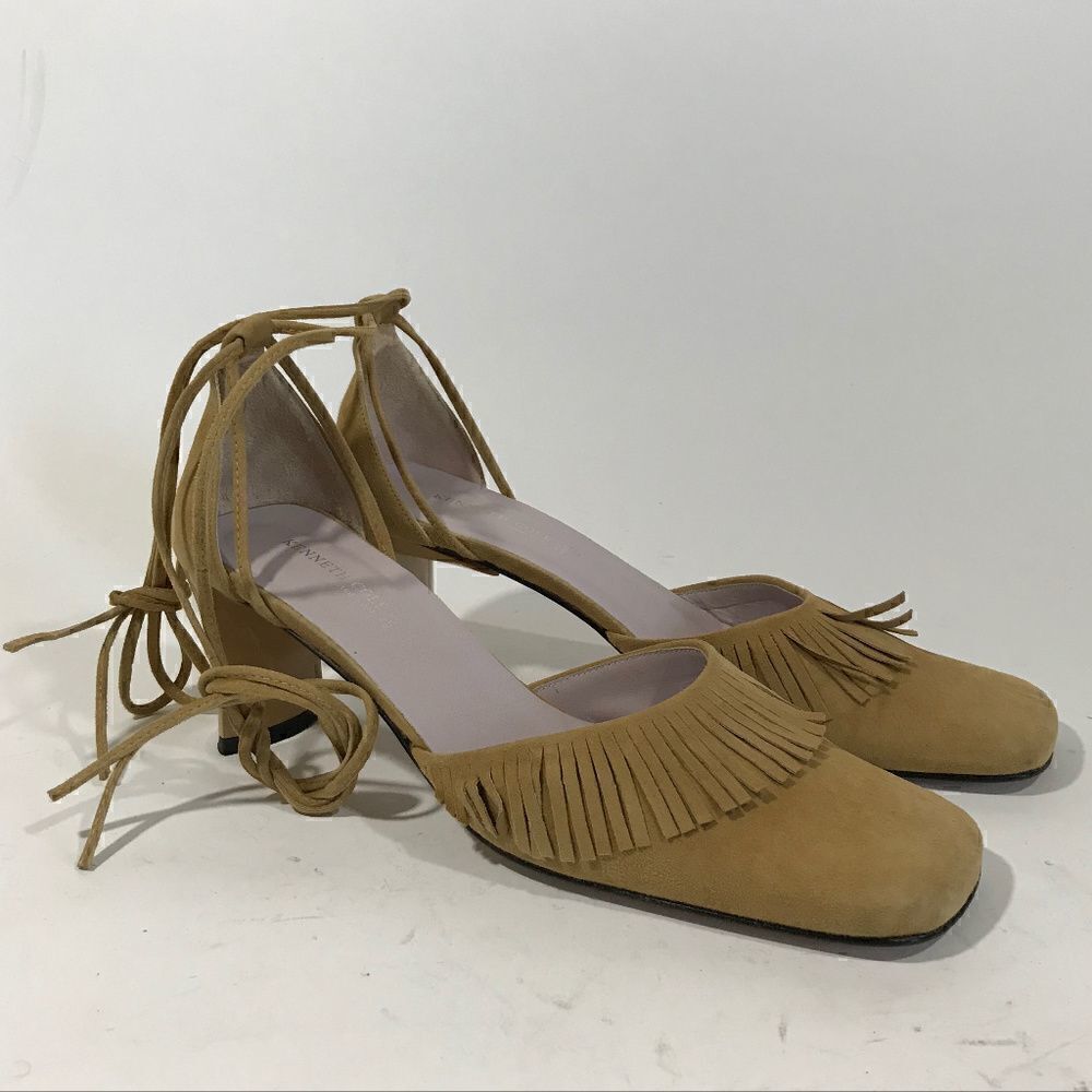 Kenneth Cole Suede Heel wFringe & Ankle Wrap Laces
